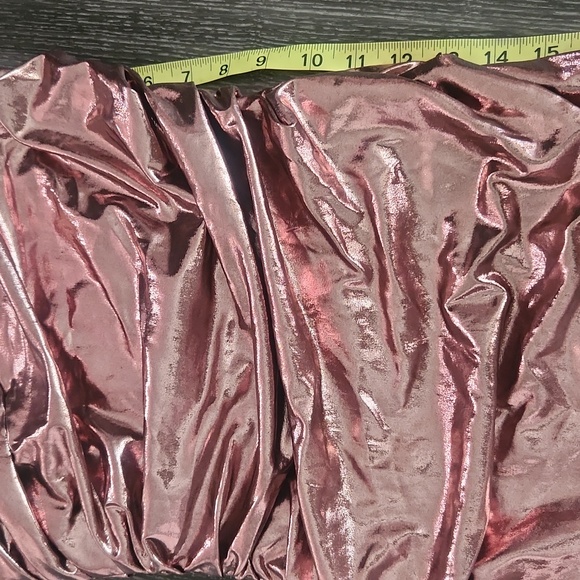 ASTR Paulette Gold Metallic TUBE MINI Dress Bronze Small  NWT - Picture 4 of 5